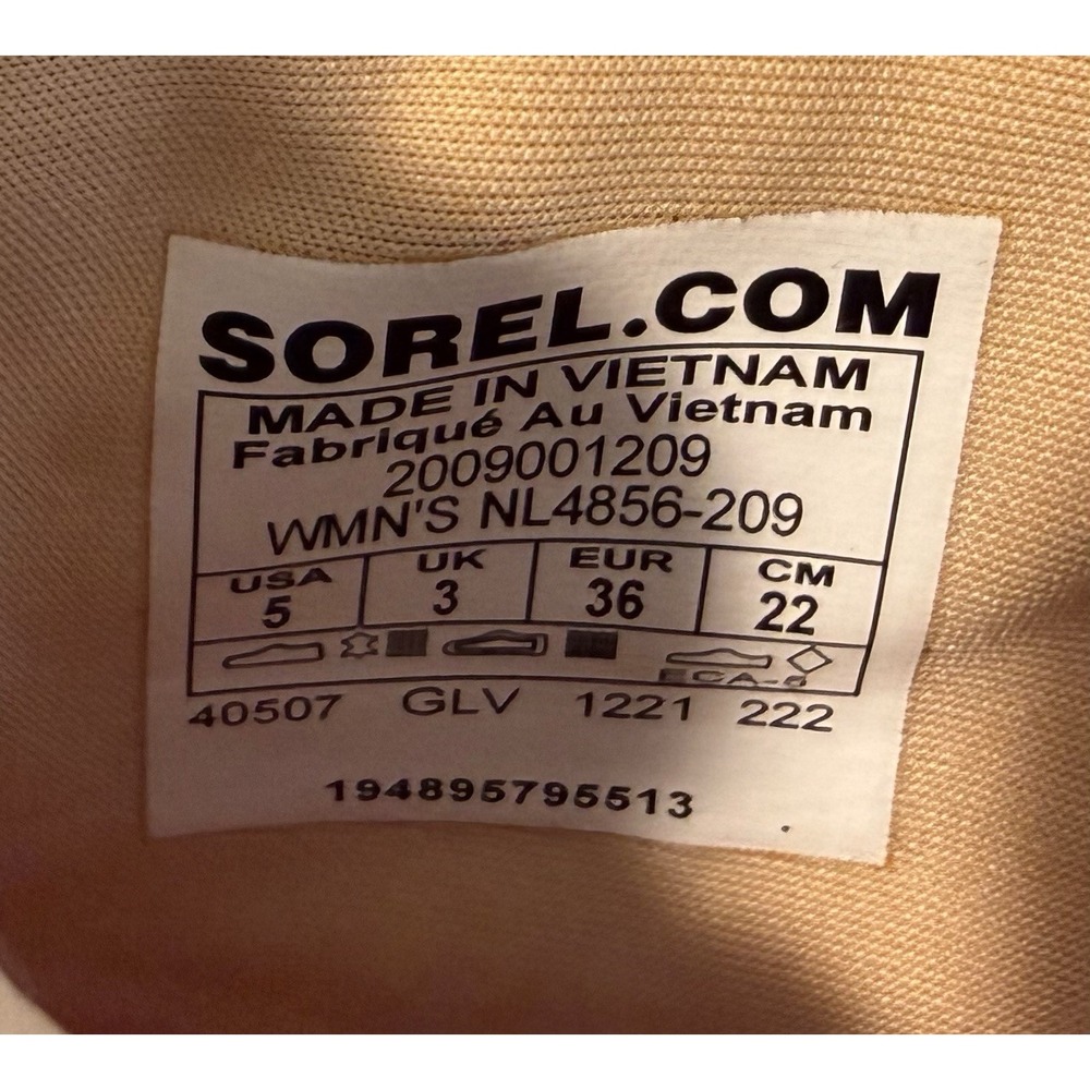 Sorel ONA Out N‎ About NL4856-209 Mid Sneaker Boots Womens 5 Beige - Picture 8 of 8